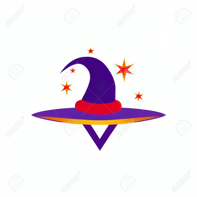 Icona del simbolo del segno del logo del cappello da mago