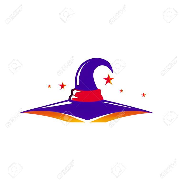Icona del simbolo del segno del logo del cappello da mago