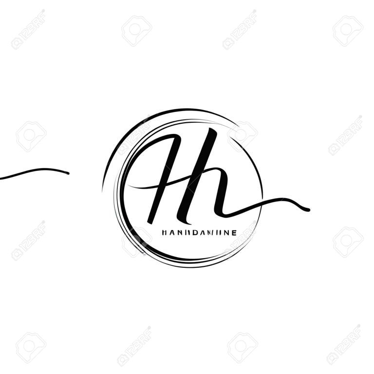 HH Initial handwriting logo with circle
