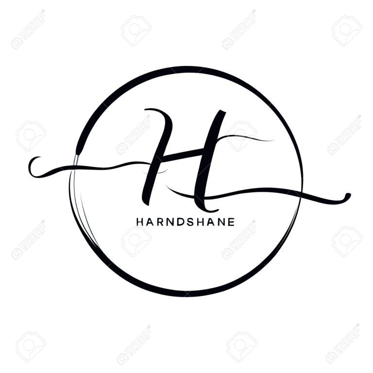 HH Initial handwriting logo with circle