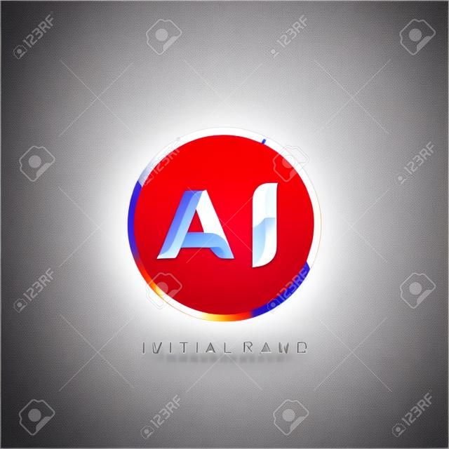 Initial letter AI curve rounded logo