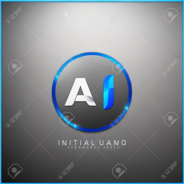 Initial letter AI curve rounded logo