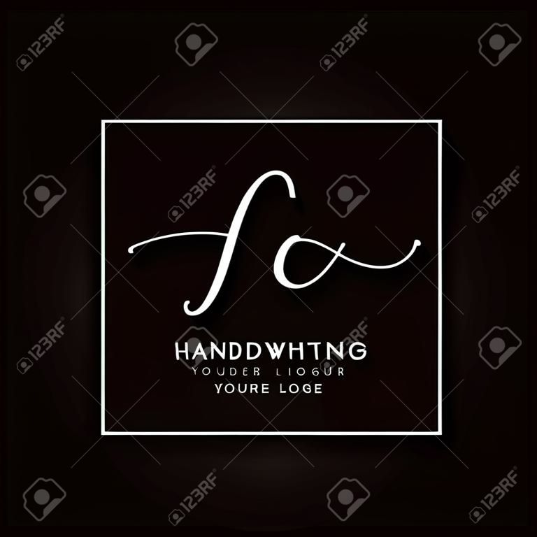 Eerste handschrift logo ontwerp Mooi design handgeschreven logo voor mode, team, bruiloft, luxe logo.