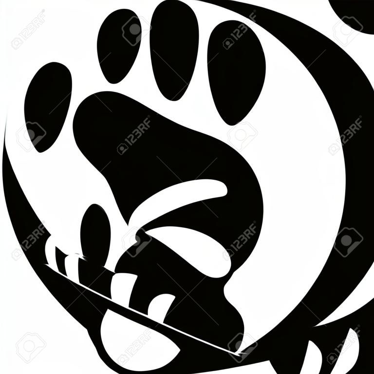 Footprint, trace, paw, hand, label