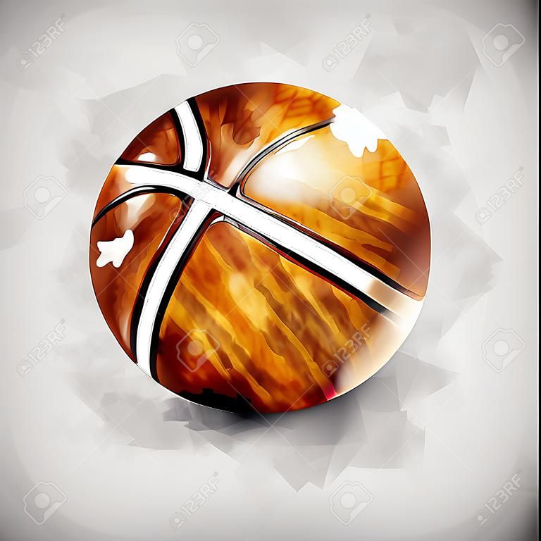Basketball ball in watercolor style
