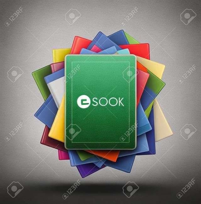 E-book, pile de livres