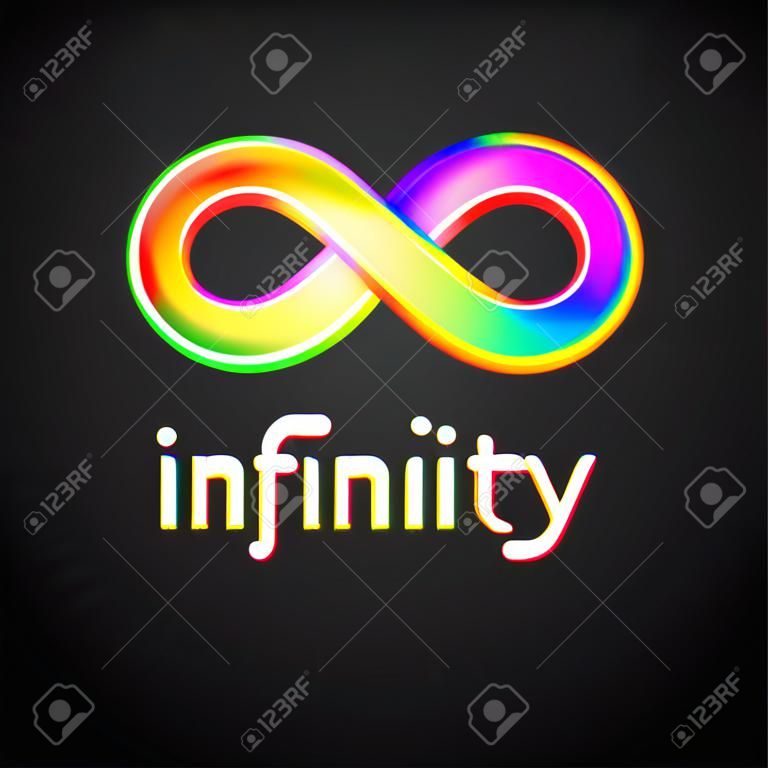 Infinity regenboog Symbool Logo. Vector illustratie