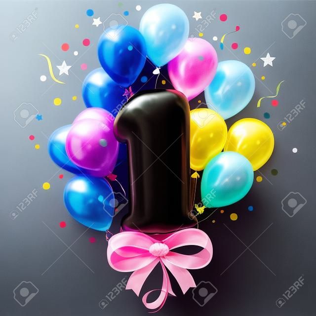 1 Happy Birthday balloons
