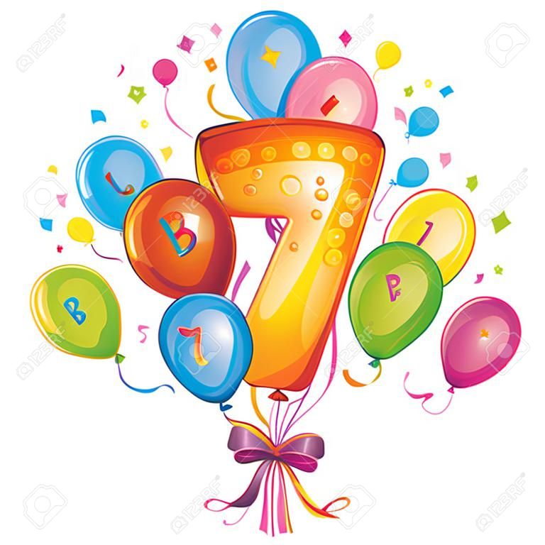 7 Happy Birthday Ballons