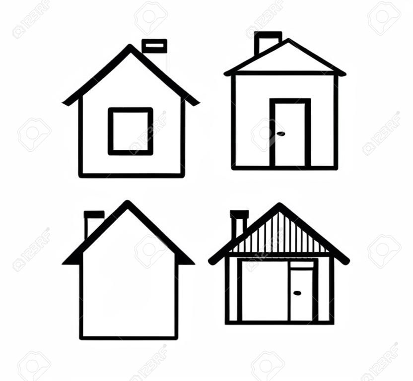 Verschillende vector naar huis pictogrammen