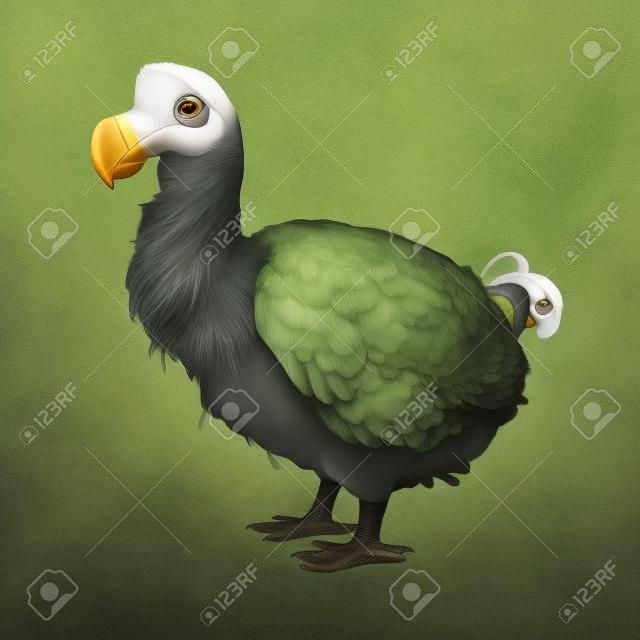 Dodo of drone, Raphus cucullatus, een uitgestorven soort van columbiform vogel