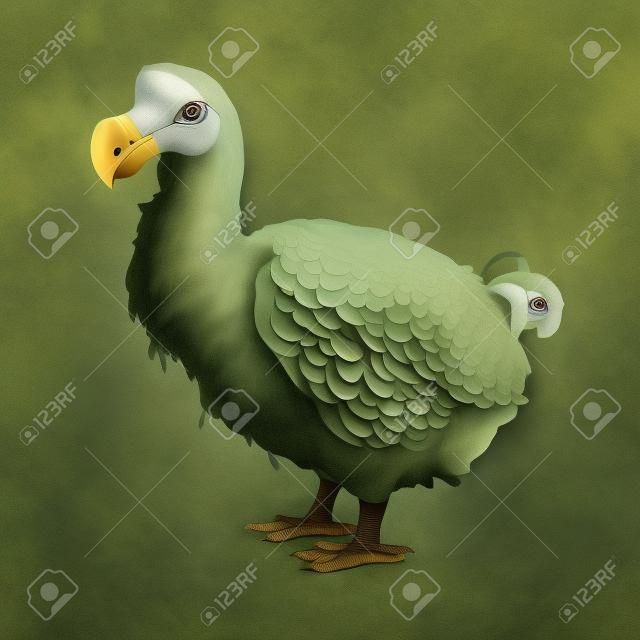 Dodo ou drone, Raphus cucullatus, uma espécie extinta de ave columbiforme