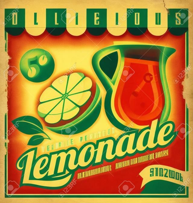 Modèle d'affiche de cru pour la limonade