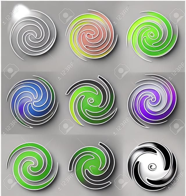 Swirl e spirale elementi di design logo