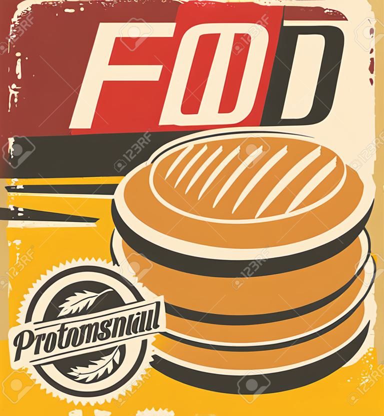 Design de cartaz de fast food retro