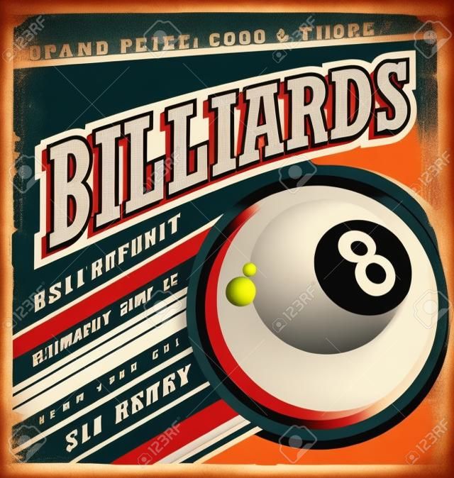 Retro poster design for billiards tournament