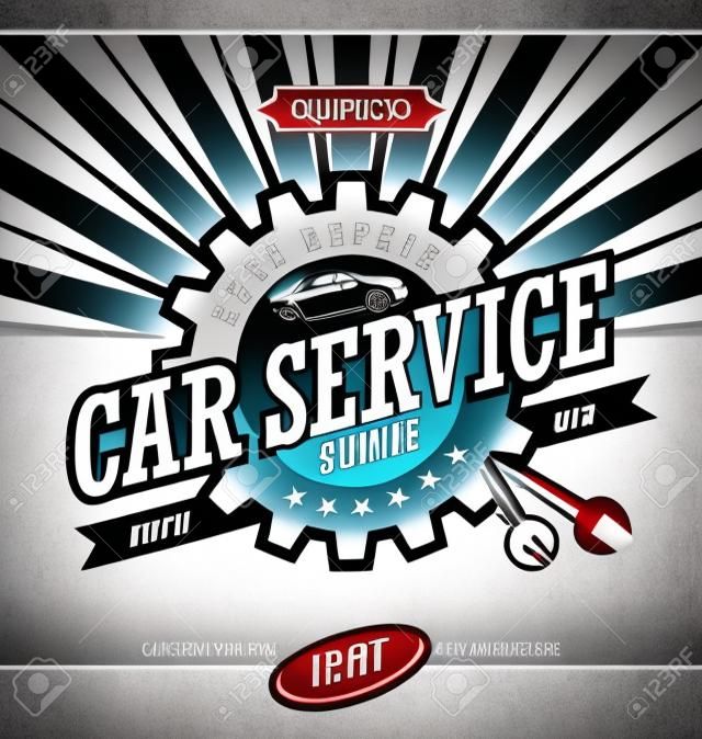 Car service retro banner design concept.