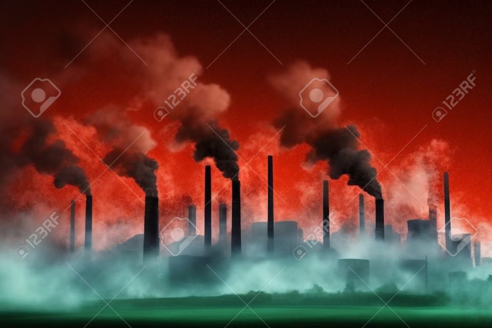 Konzept der Kohlenstoffemissionen, dargestellt durch generativen Rauch