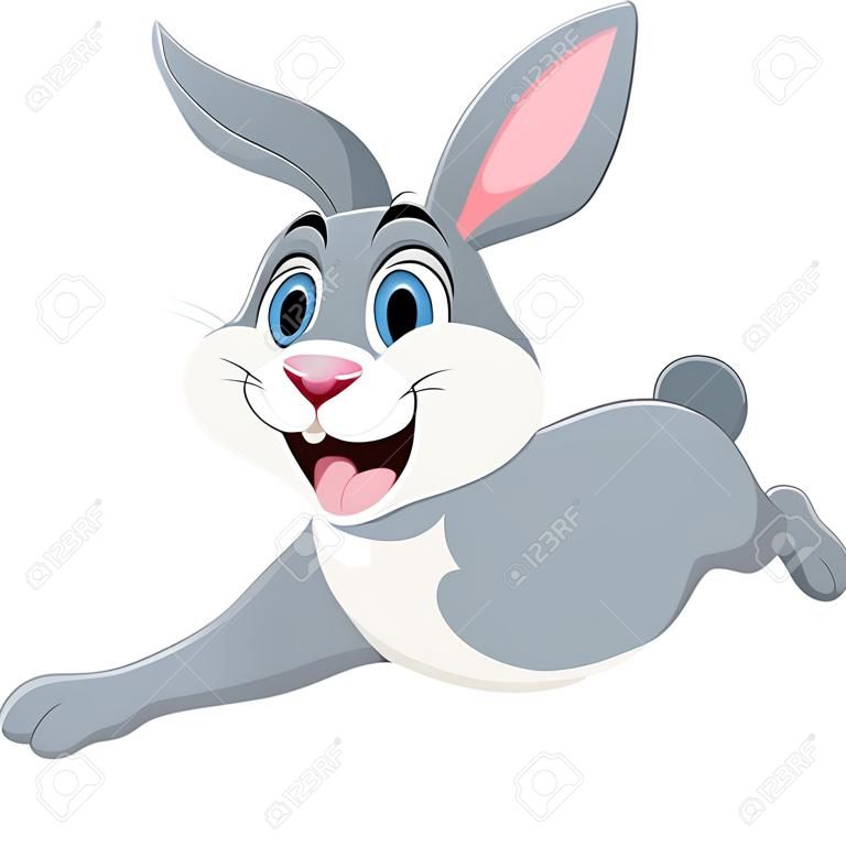 Vektorillustration des glücklichen Cartoon-Kaninchenspringens