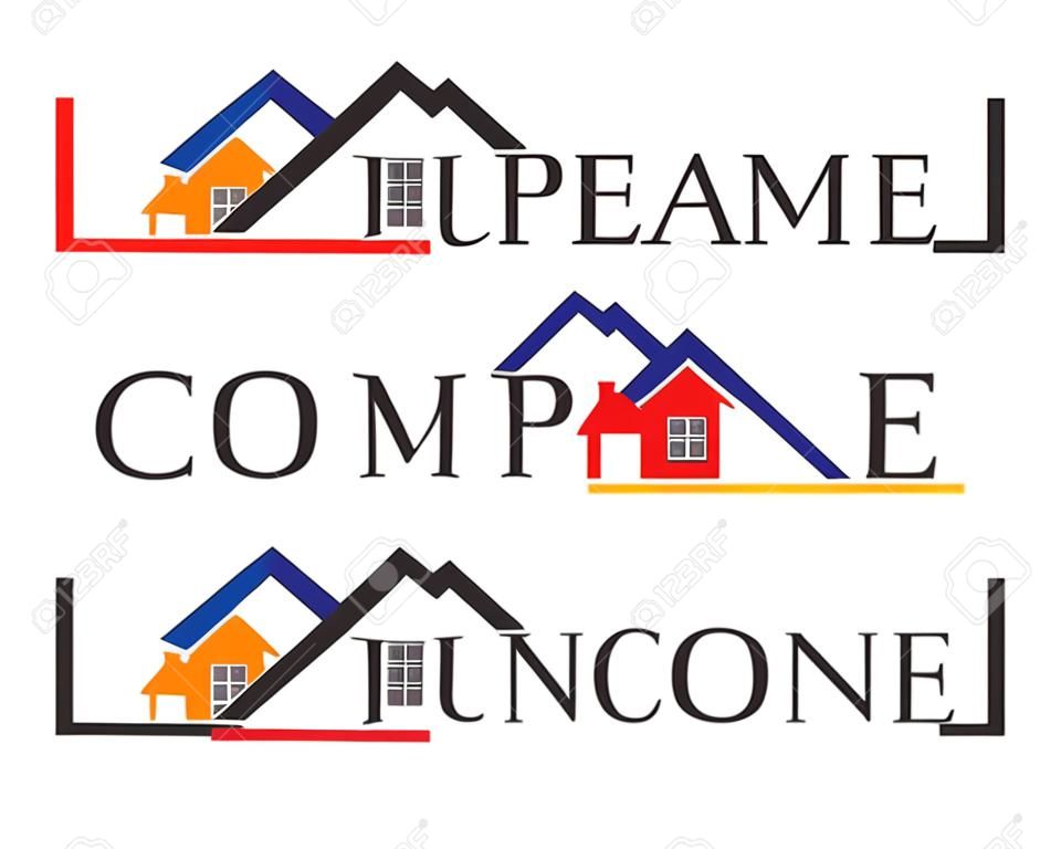 Real Estate, proprietà e costruzione Logo design per segno aziendale aziendale. Logo vettoriale