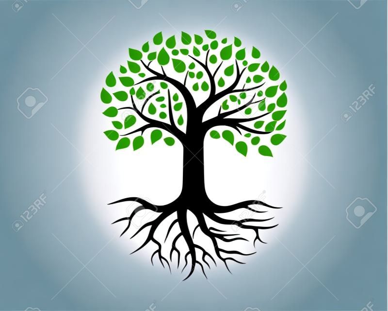 Drzewo ikona szablon wektor ilustracja projekt