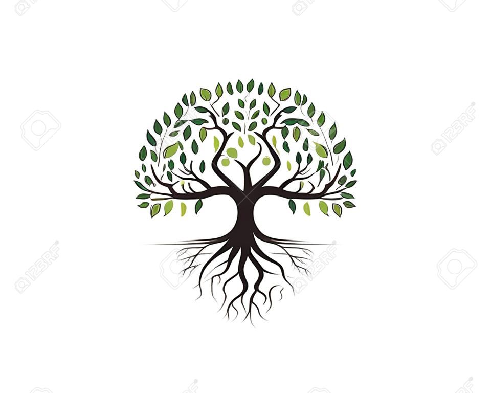 Diseño de ilustración de vector de plantilla de icono de árbol