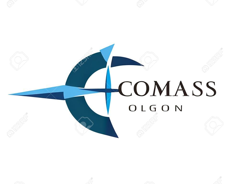 Szablon logo kompasu wektor ikona ilustracja projekt