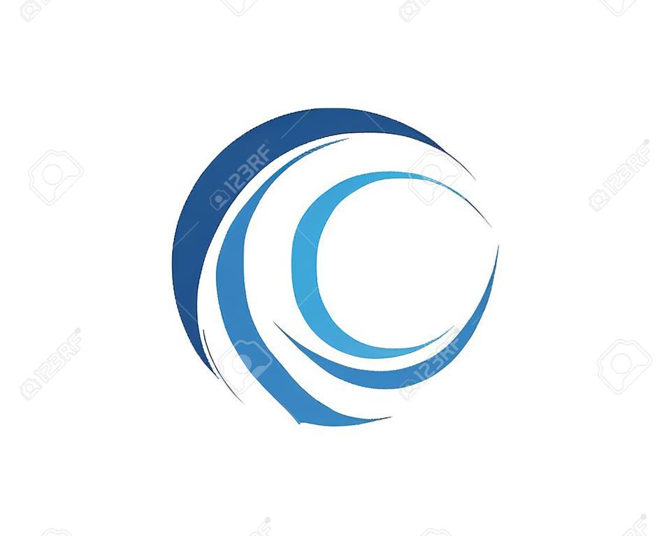 C Letter Water wave icon vector illustration design logo