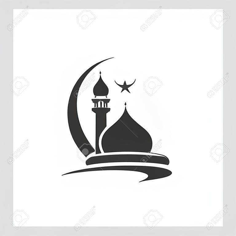 Modello di disegno dell'illustrazione di vettore dell'icona musulmana