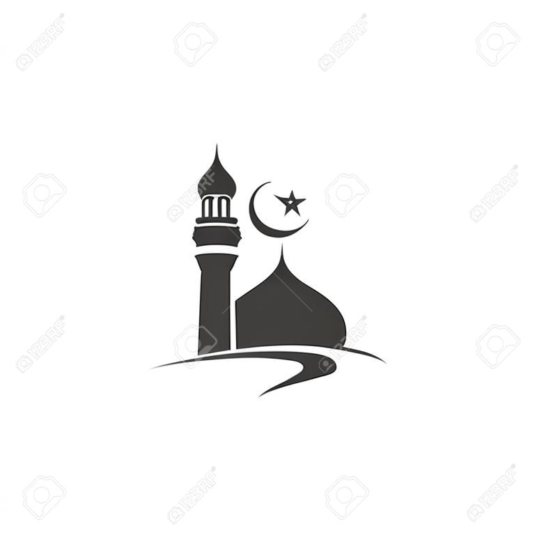 Modello di disegno dell'illustrazione di vettore dell'icona musulmana
