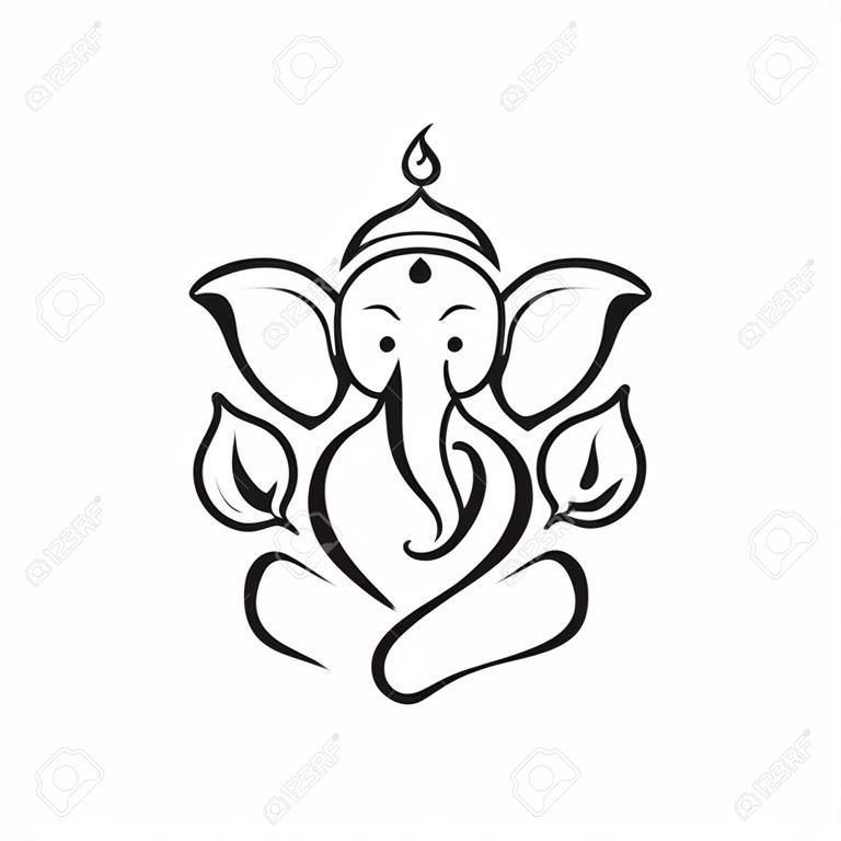 Ganesha-Vektor-Icon-Design-Darstellung Vorlage