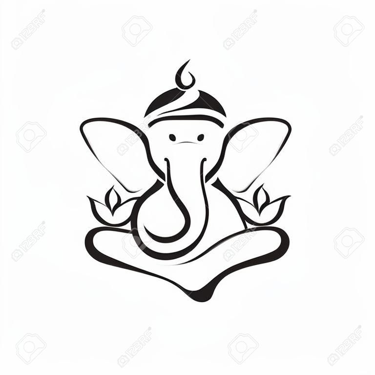 Ganesha-Vektor-Icon-Design-Darstellung Vorlage