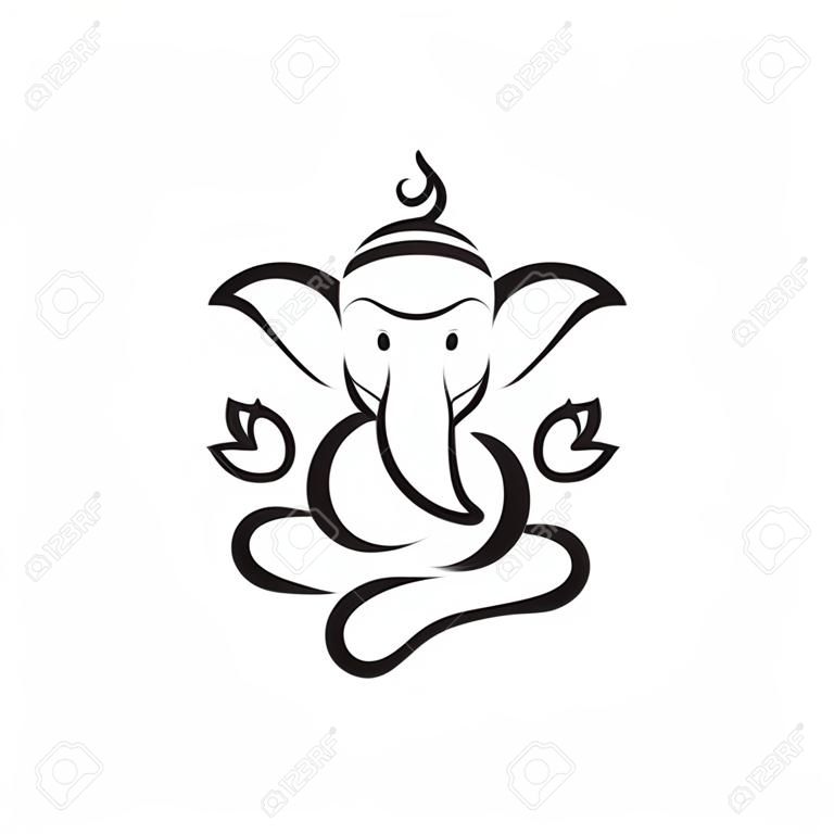 Ganesha Vector icon design illustration Template