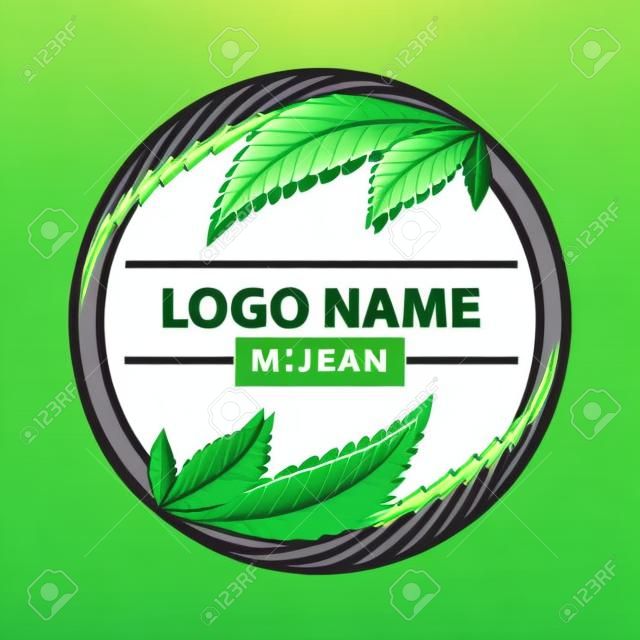 marijuana medicinal, cannabis folha verde logotipo. ilustração vetorial.