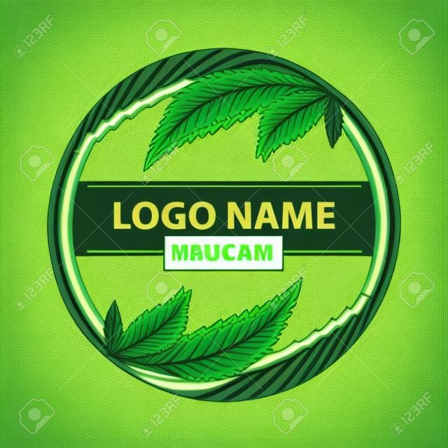 marijuana medicinal, cannabis folha verde logotipo. ilustração vetorial.