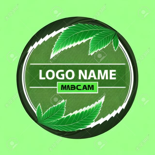 orvosi marihuána, kannabisz zöld levél logó. vektoros illusztráció.