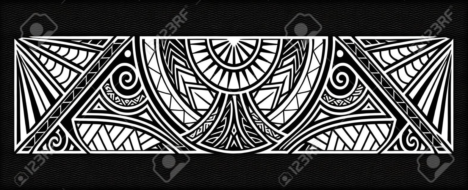 polynesian tattoo pattern maori, samoa ornament border, ethic tribal template vector.