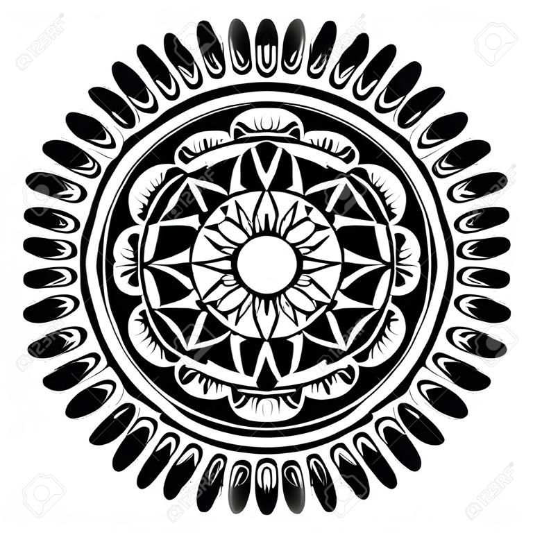 Maori circle tattoo shape, tribal tattoo design pattern polynesian mandala vector