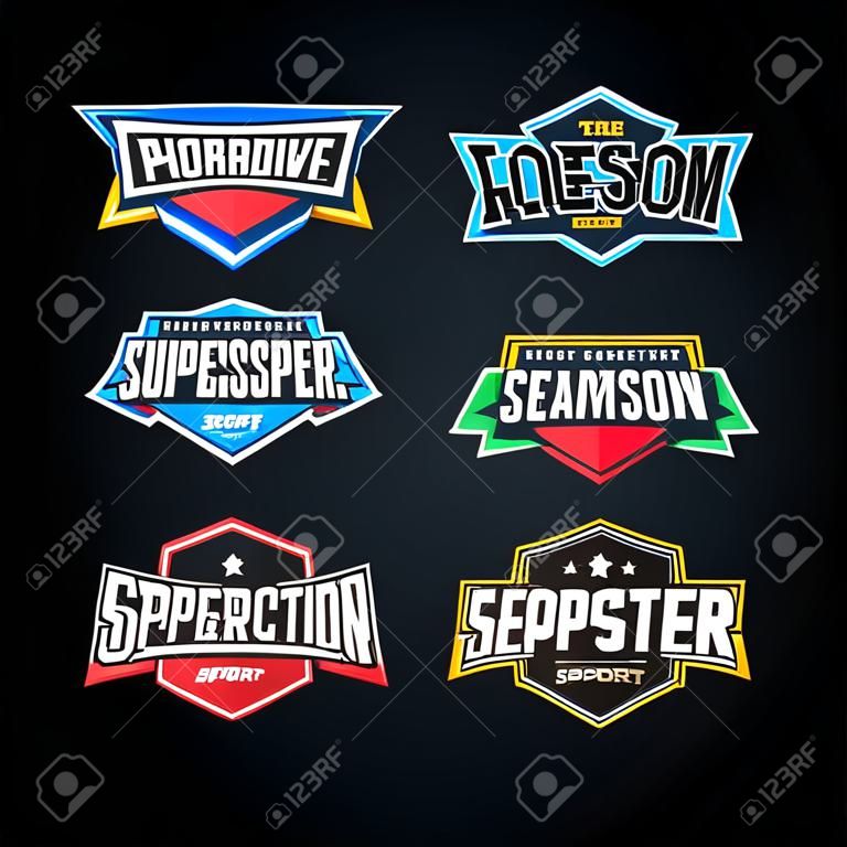 Sport emblem typography set. Super logo for your t-shirt. Mega logotype collection
