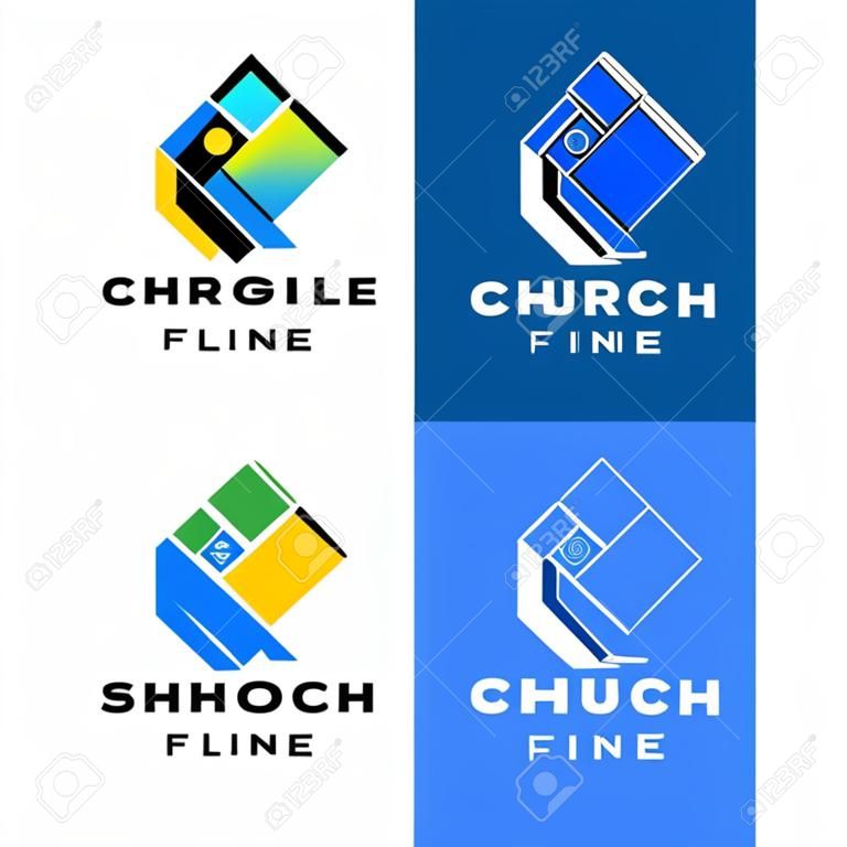 Logo cristiano modello, emblema per scuola, college, seminario, chiesa, organizzazione.