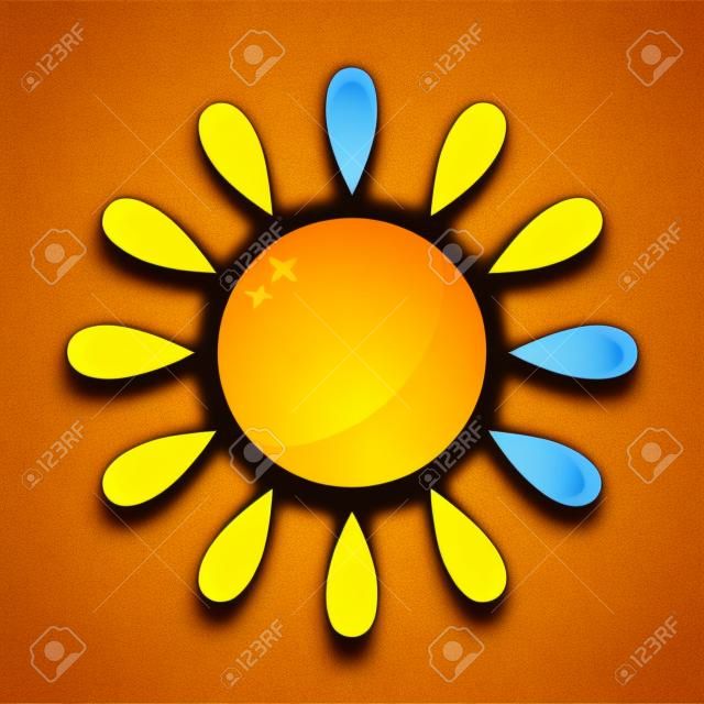 Vector sun icon isolated on background. Sun Vector isolated summer icon design. Vector yellow sun symbol. Vector sun sun element. Sun weather icon vector sun isolated sign symbol
