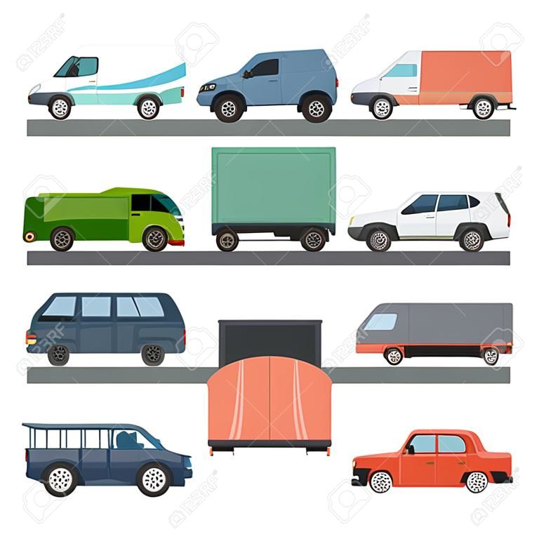 Verschiedene Autos Transport Vektor-Set.
