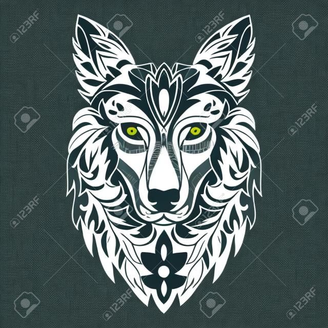 Wolf. Vektor-Illustration für Textildrucke, Tattoo, Web-und Grafik-Design