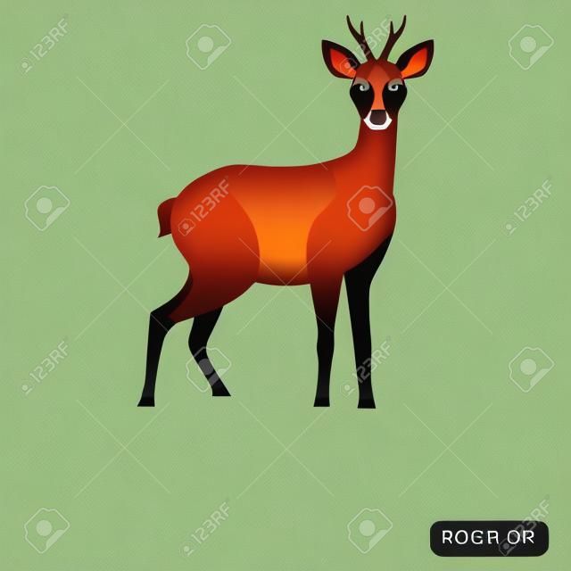 Roe deer color flat icon for web and mobile design