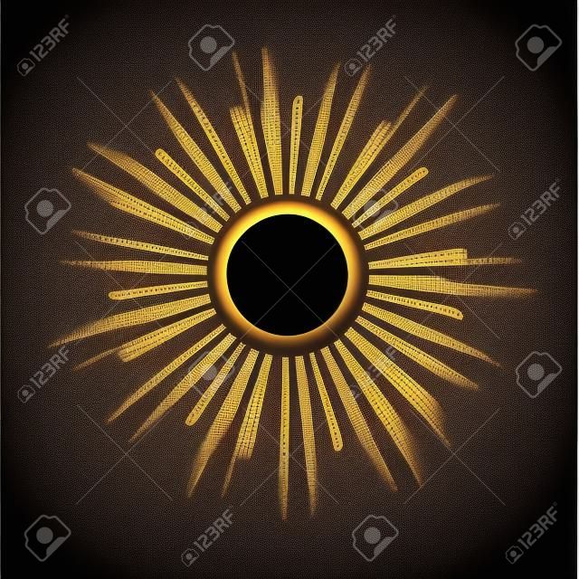 Солнце лучи круг рамка дизайн, сделанные в векторе