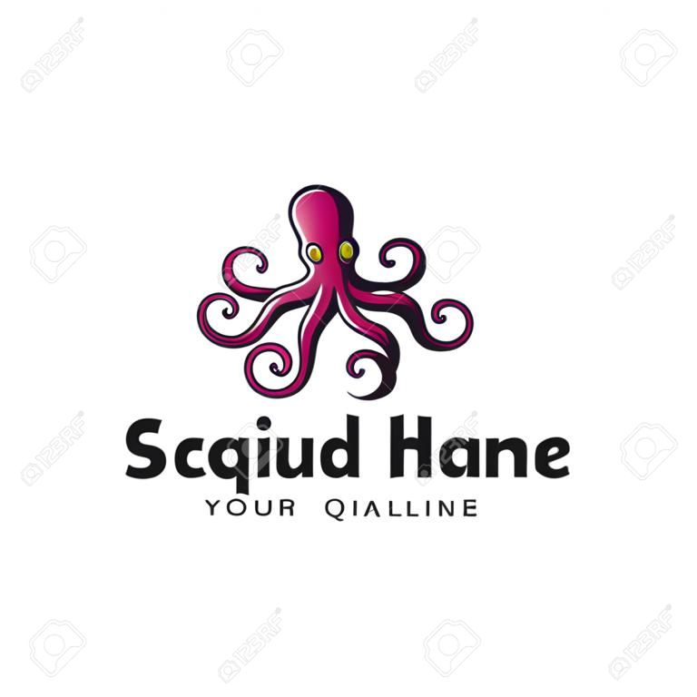 Squid Seafood Restaurant Logo Template