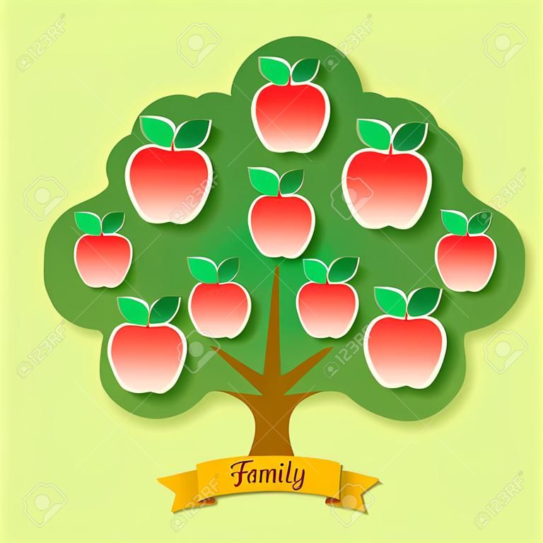 Family tree the place for pictures. Vector illustration with the image of Apple.
