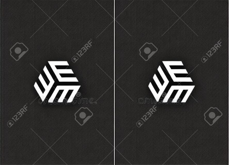 Logo three letters E. Logo letters triplets. Line creative symbol. Stylish emblem for Your design. Isolated monogram vector illustration for your design. Black and white version.