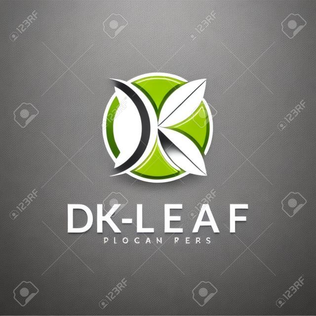 Logo design DK or K and leaves, Perfect to use for businesses or companies Medical, Pharmaceutical, Spa and Aesthetics.