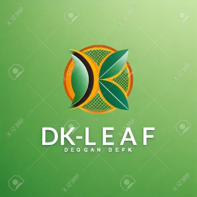 Logo design DK or K and leaves, Perfect to use for businesses or companies Medical, Pharmaceutical, Spa and Aesthetics.